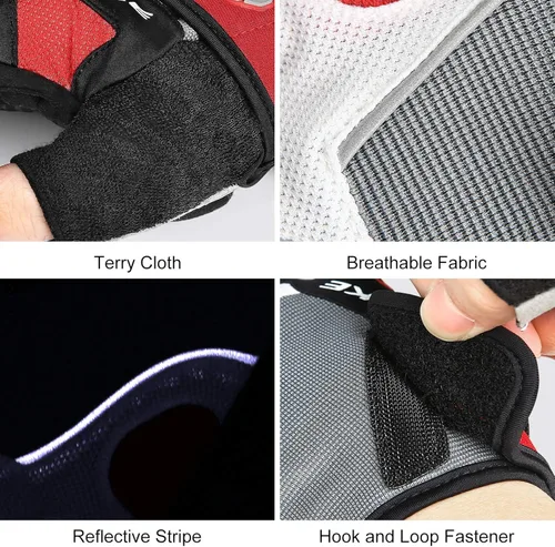 Miniatura 6 de Inbike - Guantes de ciclismo para hombre, 5 mm 0.19 pulgadas, almohadilla de gel absorbente de golpes, antideslizantes, transpirables