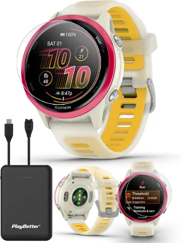 Miniatura 13 de Garmin Forerunner 570 Advanced GPS Running and Triathlon Smartwatch Bundle (1.850 in, Amp Yellow/Translucent Whitestone/Turquoise)