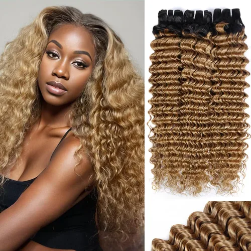 Miniatura 8 de Manojos de cabello humano ondulado profundo de 12, 14, 16 pulgadas, paquetes de ondas de agua, 100% sin procesar, 10A, cabello humano virgen