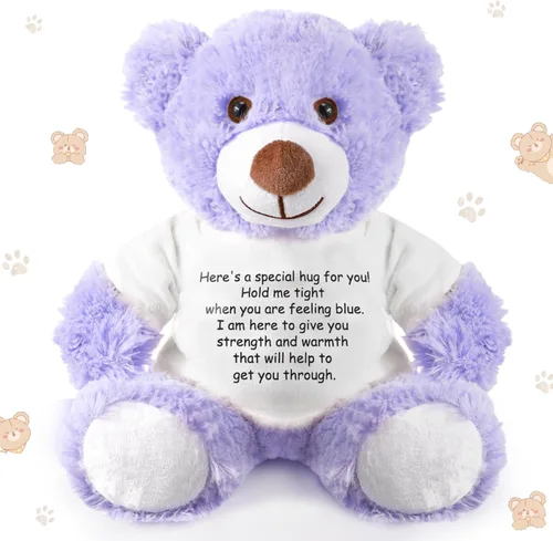 Miniatura 8 de Lenwen Un regalo de abrazo de oso para mujeres, pésame pronto, condolencias para mujeres, peluche de animal de peluche, abrazo pensando en ti, Azul