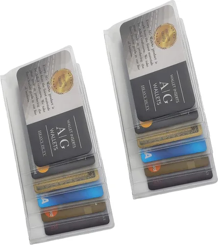 Miniatura 6 de QULSE - Juego de 2 insertos transparentes de alta calidad para cartera, Checkbook 6 Página, Minimalista