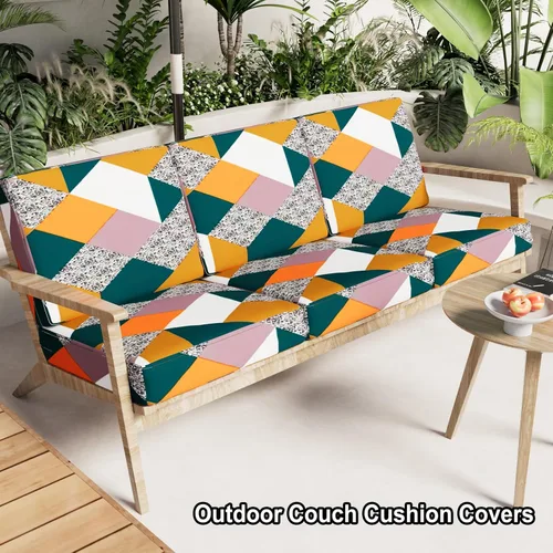 Miniatura 2 de hyha Fundas de cojín para sofá de exterior con estampado, fundas lavables para sofá de flores para muebles de patio al aire libre, funda de asiento