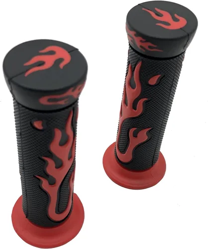XH4067-RED-22 ATV Watercrafts Flame Gel Style Grips Red Quad (7/8 pulgadas en ambos lados)