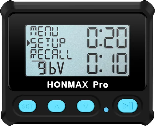 Temporizador de intervalo profesional 8100 y cronómetro, luz de fondo, carga USB-C, reloj, negro