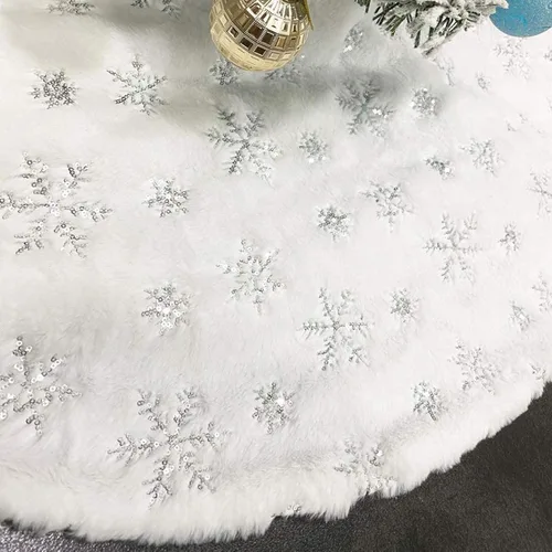 Miniatura 7 de CHICHIC Falda de Árbol de Navidad Grande de 36 Pulgadas Falda de Árbol Blanca Faldas de Árbol de Navidad de Piel Sintética Decoraciones de Navidad