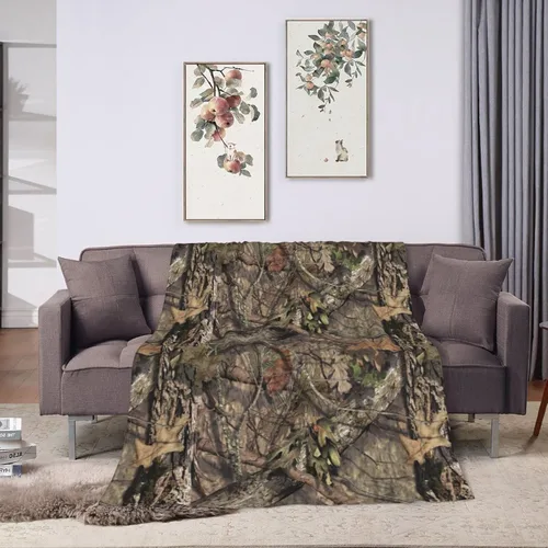 Miniatura 5 de Manta de caza camuflaje forestal Funacola, manta de cama súper suave y cálida para sofá, dormitorio, oficina, coche, manta de franela de felpa