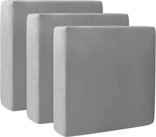 Miniatura 35 de Fundas de cojín de terciopelo para sofá, funda elástica para cojín de sofá suave, protector de muebles extraíble y lavable para sala de estar, Negro