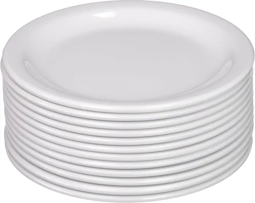 Miniatura 2 de Winco MMPR-6W - Plato redondo de melamina, 6.5 pulgadas, blanco (12 unidades), mediano