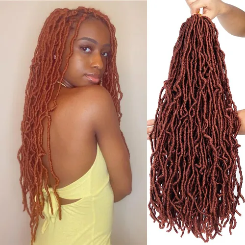 Miniatura 27 de Youngther Cabello sintético de ganchillo de 24 pulgadas, 6 unidades, 84 soportes, extensibles, cabello de ganchillo suave de diosa, cabello 1b