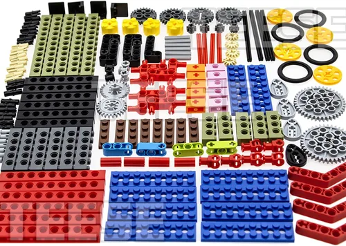 Miniatura 2 de TEESE 184pcs Technic-Beam-Gears-Ejes-Pins-Ruedas-Neumáticos, Compatible con Technic-Parts, para STEM-MOC-EV3-Project-Track-Car-Bulk- Bloques