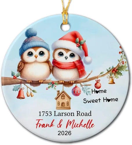 Miniatura 17 de Adorno de primera Navidad en nuestro nuevo hogar, adorno personalizado para el primer hogar de Navidad 2026, regalo de recuerdo de casa para parejas