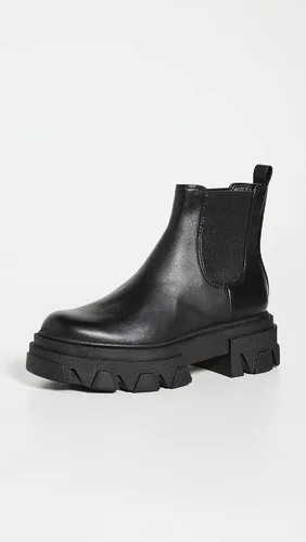 Miniatura 4 de Sam Edelman Daelyn - Botines de combate con tacón grueso y punta redondeada, color rojo