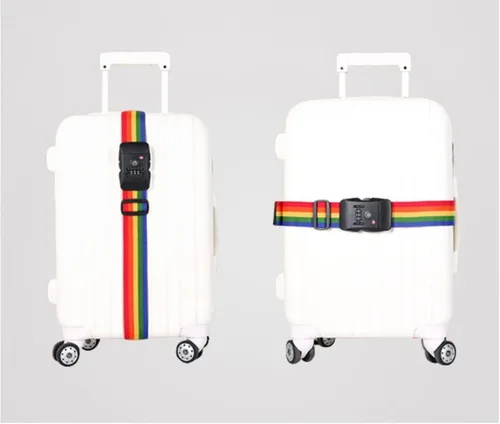 Miniatura 8 de Correa de equipaje de viaje ajustable para maleta con cerradura de combinación TSA, paquete de 2