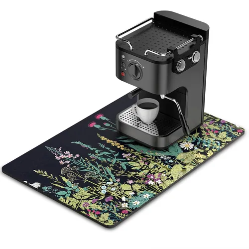 Miniatura 34 de Rnivvi Tapete de secado de platos para encimera de cocina, 16 x 18 pulgadas, bonita almohadilla de secado absorbente resistente al calor con goma