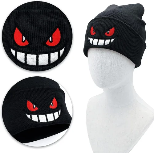 Miniatura 4 de NEECS Gorros de anime para hombres y mujeres, cálidos y elásticos con puños bordados