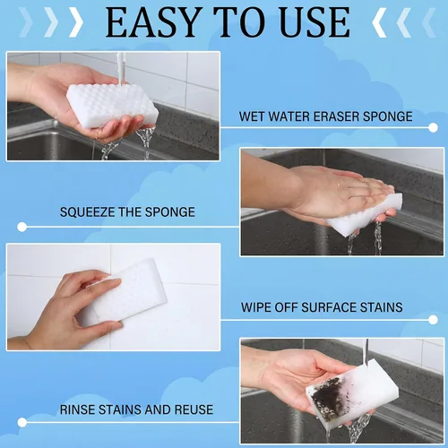 Miniatura 4 de Sosation 400 Pack Magic Sponge Erasers, 2X Density New Nano Material Melamine Sponge Bulk, Strong Durable Magic Sponges Eraser Cleaning Supplies