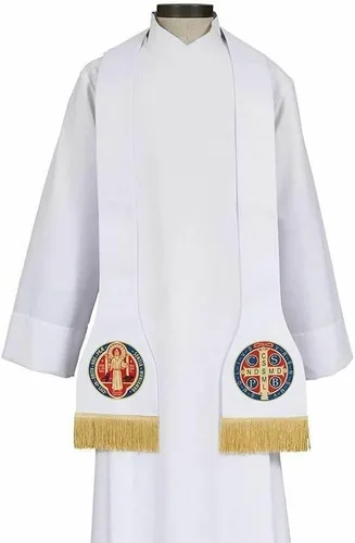 Miniatura 3 de Christian Utensils - Suministro de iglesia católica, medalla de San Benito con flecos, 86 pulgadas rgbc-df-162