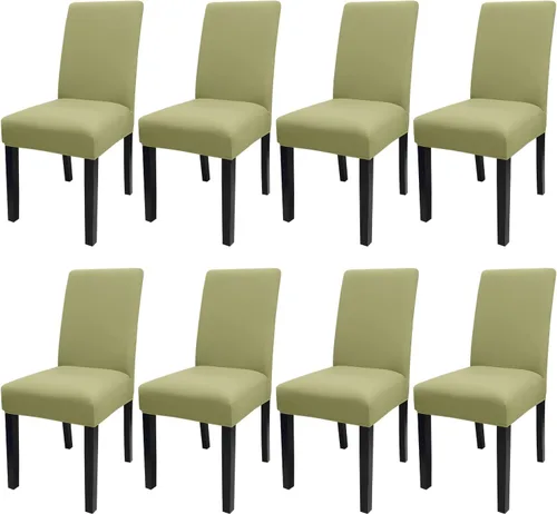 Miniatura 128 de JQinHome Juego de 8 fundas para sillas de comedor, fundas de alta elasticidad extraíbles y lavables, fundas protectoras de asiento para silla