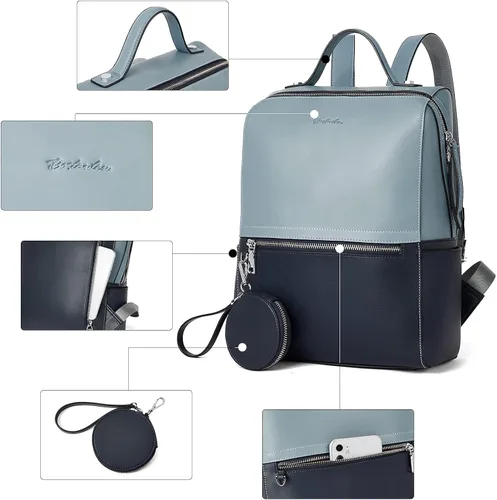 Miniatura 6 de BOSTANTEN Mochila de cuero genuino para mujer, mochila pequeña de moda, M