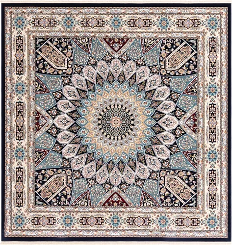 Miniatura 45 de Unique Loom Colección Narenj - Adams - Alfombra ovalada (2 pies 2 pulgadas x 3 pies 1 pulgada, color azul/borgoña)
