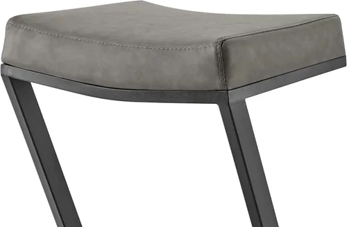 Miniatura 7 de Armen Living Atlantis Backless Faux Leather and Brushed Stainless Steel Bar Stool