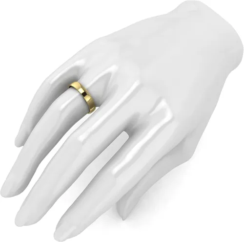 Miniatura 4 de Anillo de boda unisex sólido de oro blanco, rosa, amarillo de 14 quilates, 4mm, cómodo, tradicional, altamente pulido, banda lisa