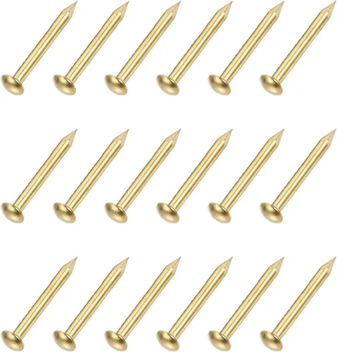 Miniatura 10 de METALLIXITY Uñas pequeñas (0.047 x 0.315 pulgadas), 200 unidades, uñas pequeñas de latón, para carpintería doméstica, tono latón
