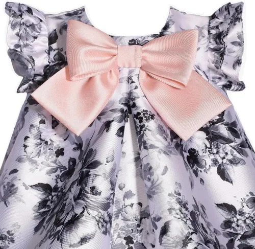 Miniatura 2 de Bonnie Jean Vestido de trapecio plisado frontal con lazo 3M-4T para niñas