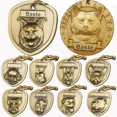 Miniatura 20 de Etiquetas para Perros Golden Retriever Personalizadas para Mascotas Etiqueta de Identificación de Nombre de Perro Grabada Personalizada de Cobre 023