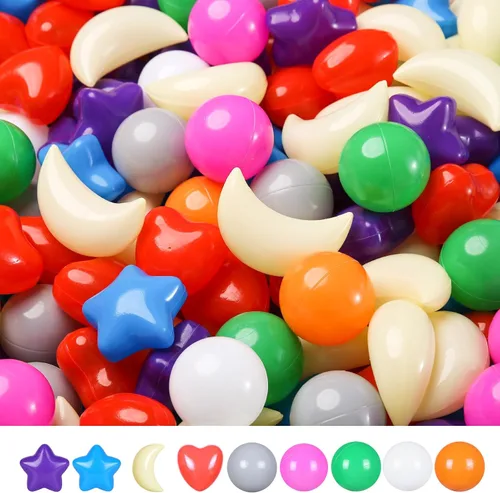 Miniatura 18 de TRENDPLAY Juego de Pelotas para Piscina de Pelotas Star Ball: Mezcla Vibrante de Formas - 50 100 200 500 Mezcla de Formas de Estrellas y Luna