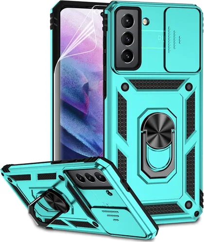 Miniatura 11 de Funda para Samsung Galaxy S21 Plus con cubierta para lente de cámara, protector de pantalla HD, probado contra caídas de grado militar, soporte