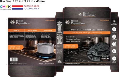 Miniatura 5 de Juego de 3 difusores de calor para estufas de gas de 6 a 8 a 9.25 pulgadas de placa de hierro fundido para estufas de gas y eléctricas