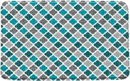 Miniatura 11 de Tapete de baño negro azul gris con patrón geométrico Asbtarct vintage, moderno, estilo granja, clásico, de microfibra, de espuma viscoelástica
