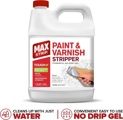 Miniatura 8 de Max Strip Decapante de Pintura y Barniz 32oz - Decapante de Pintura para Múltiples Capas de Pintura Acrílica, Látex, Óleo y a Base de Agua