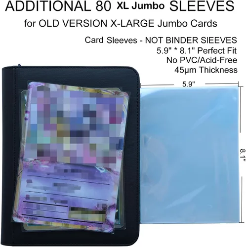 Miniatura 4 de Carpeta de Tarjetas Jumbo Tamaño XL, Se Adapta a 80 Tarjetas Jumbo XL - Incluye 80 Fundas Protectoras Tamaño XL, Carpeta de Tarjetas Jumbo Sin