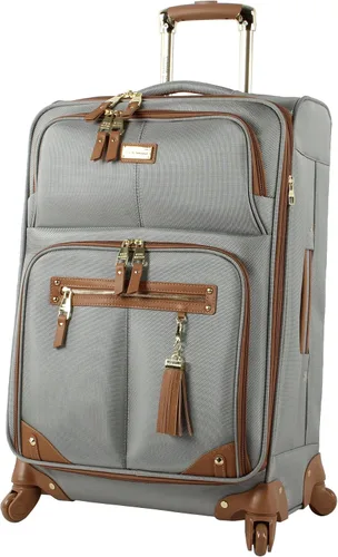 Miniatura 4 de Steve Madden Colección de equipaje de diseñador maletas giratorias ligeras expandibles de 3 piezas el juego de viaje incluye bolsa debajo
