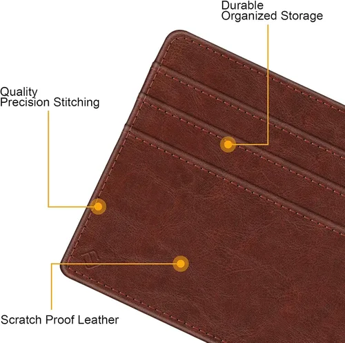 Miniatura 125 de Fintie Billetera delgada y minimalista para bolsillo frontal, con bloqueo RFID, tarjetero y ventana de identificación, para hombre o mujer