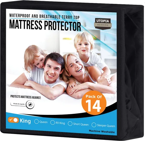 Miniatura 52 de Utopia Bedding – Protector impermeable de colchón tamaño individual, funda de colchón de terry premium de 200 GSM, transpirable, estilo ajustado