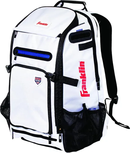 Miniatura 12 de Franklin Sports Mochilas para béisbol y sóftbol + MLB + USA Softball - Bolsas de equipo para béisbol + sóftbol rápido - Mochilas para bates, Gris