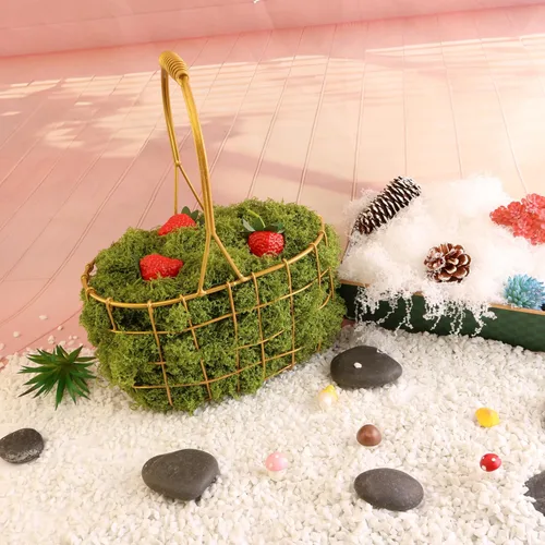 Miniatura 6 de Caiyjhao Musgo de simulación verde, hierba falsa filiforme del bosque, se utiliza para hacer paisaje, pared, Pascua, decoración de plantas verdes