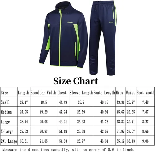 Miniatura 5 de Conjunto deportivo casual de manga larga para hombre, conjunto deportivo con cremallera completa, chaqueta deportiva y pantalones para correr