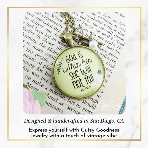 Miniatura 29 de Gutsy Goodness Collar inspirado en la mujer de la fe, colgante hecho a mano con mensaje de esperanza