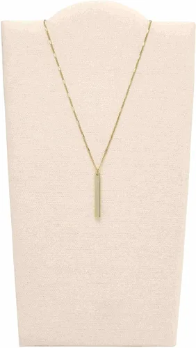 Miniatura 3 de Fossil - Collar de cadena con dije de acero inoxidable grabado y enchapado para mujer