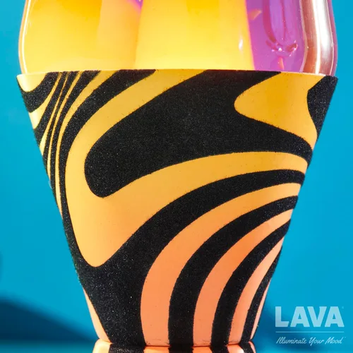Miniatura 5 de Lava Lámpara – 14.5'' Groovy Gradient Flocado Base – La Luz de Movimiento Original – Cera Amarilla y Líquido Púrpura – Artículo #2015