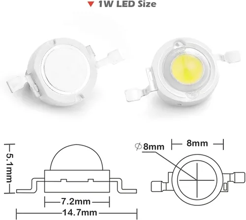 Miniatura 3 de Chanzon 10 piezas de chip LED de alta potencia de 1 W de espectro completo para plantas