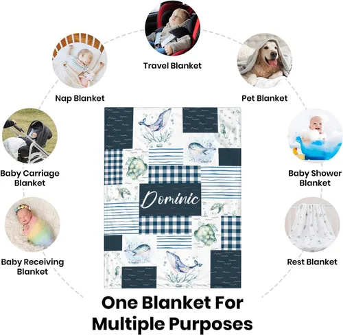 Miniatura 7 de Manta de bebé personalizada para niñas y niños, manta de bebé personalizada con nombre, mantas personalizadas con nombre para niños, manta de Lindas
