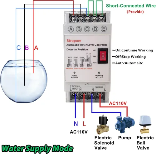 Miniatura 2 de DC 12V Controlador automático de nivel de agua Sensor de nivel de líquido Detector de bomba Interruptor de flotador Relé de control con detector