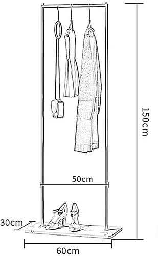 Miniatura 2 de Perchero independiente con base de mármol, perchero nórdico moderno para colgar ropa, ahorro de espacio, riel de ropa, sala de estar, dormitorio