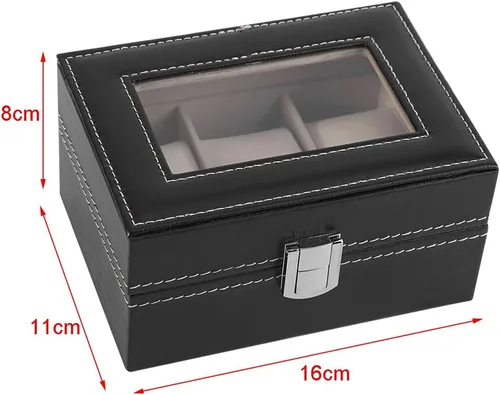 Miniatura 5 de plplaaoo Watch Case, Watch Box, Watch Storage Box, Watch Storage Case, Leather Watch Box, 1Pc High Grade 3 Slots PU Leather Box Case For Watch