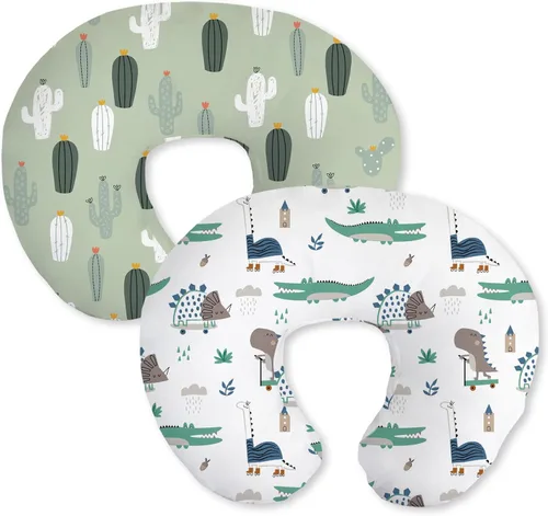 Miniatura 13 de Little Grape Land Juego de 2 fundas de almohada de algodón para lactancia, suaves y transpirables, extraíbles para almohadas de alimentación, fundas